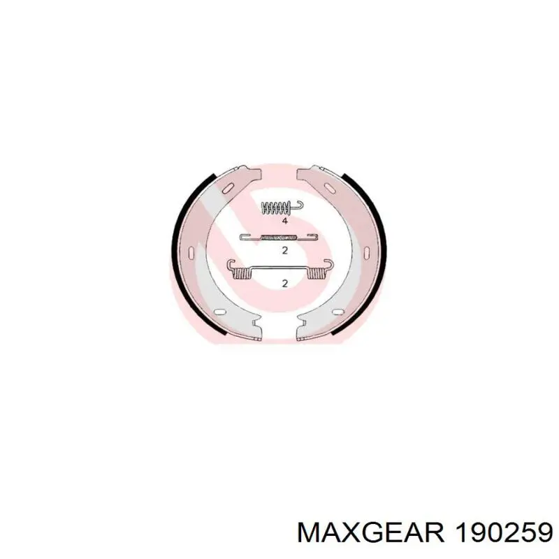 Купить 190259 Maxgear Колодки ручника/стояночного тормоза