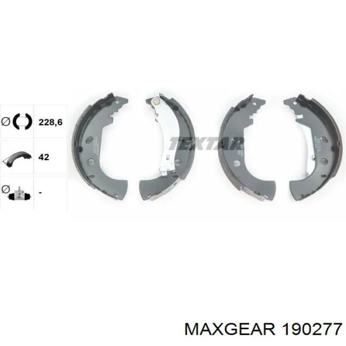 Купить 190277 Maxgear Задние барабанные тормозные колодки