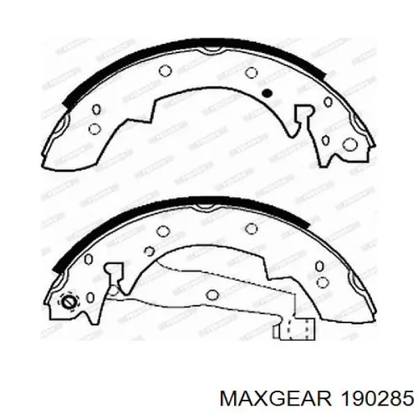 190285 Maxgear Барабанные тормозные колодки