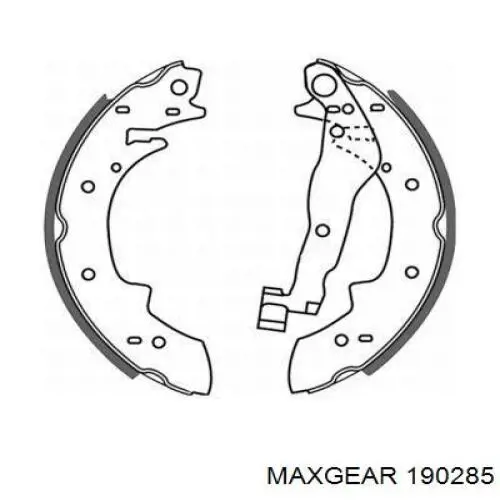 Купить 190285 Maxgear Задние барабанные тормозные колодки