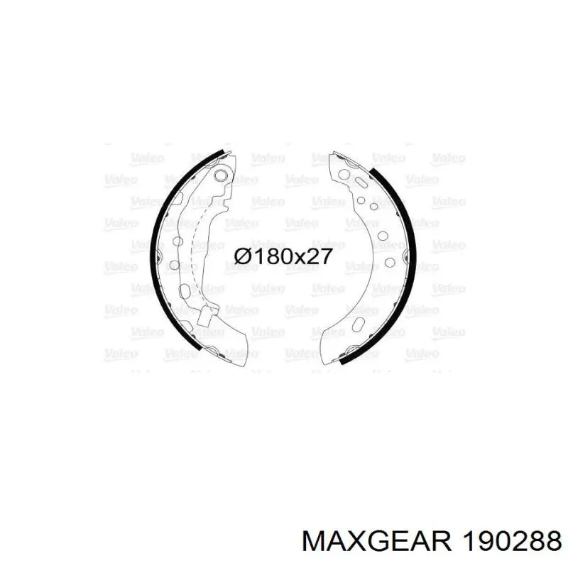 Барабанные колодки Maxgear 190288