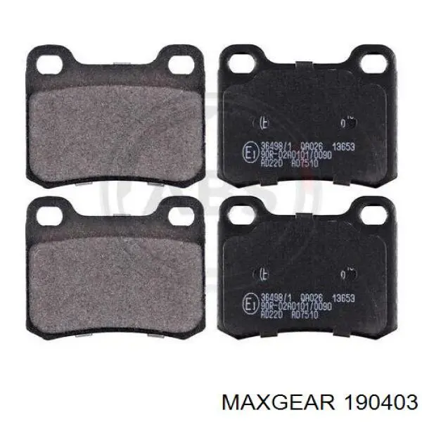 Купить 190403 Maxgear Колодки тормозные задние, дисковые