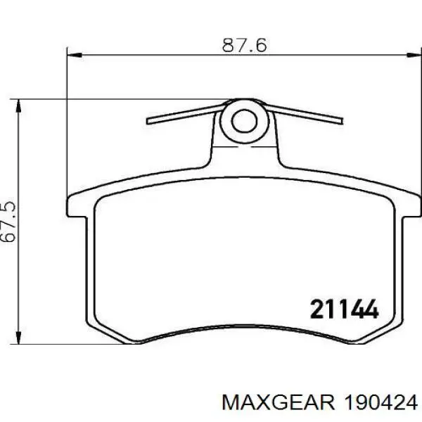 Задние тормозные колодки 190424 Maxgear