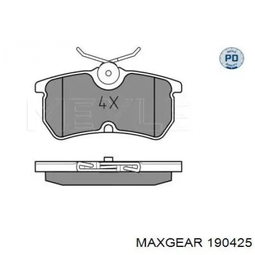 Задние дисковые колодки Maxgear 190425