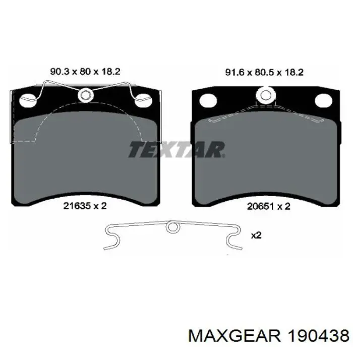 Купить 190438 Maxgear Колодки тормозные