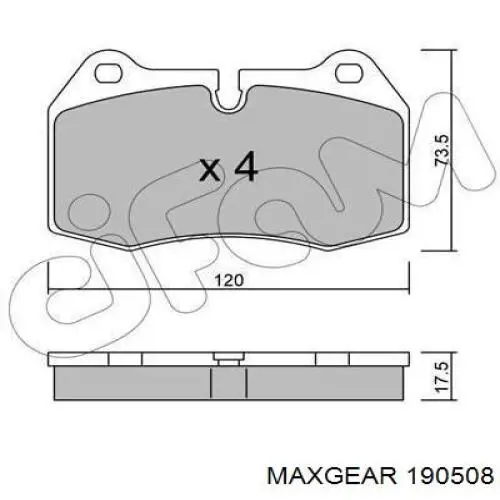Тормозные колодки Maxgear 190508