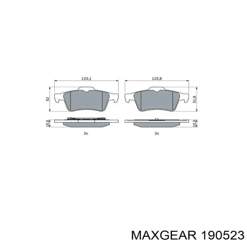 Задние тормозные колодки 190523 Maxgear