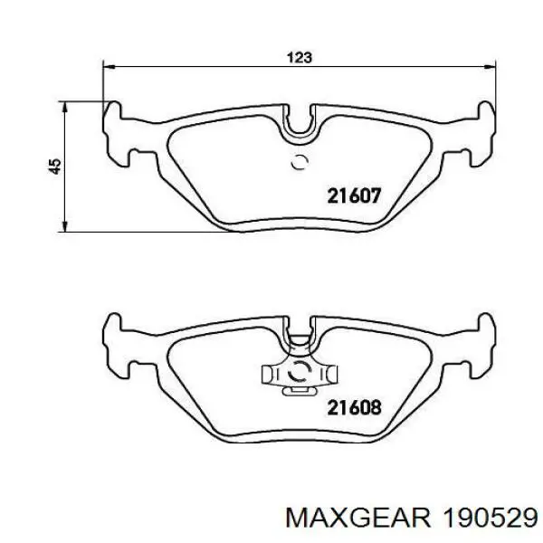 Купить 190529 Maxgear Колодки тормозные задние, дисковые