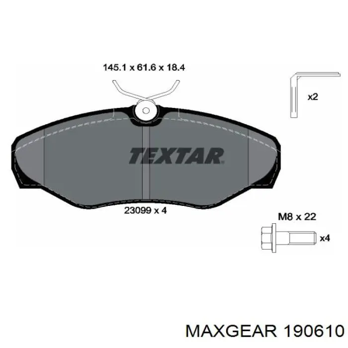 Купить 190610 Maxgear Колодки тормозные