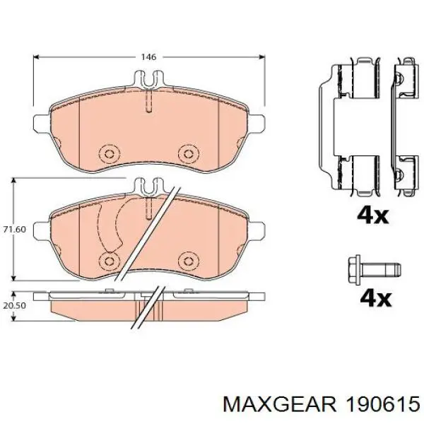 Колодки Maxgear 190615 цена, от 34.28 USD