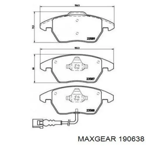 Купить 190638 Maxgear Колодки тормозные