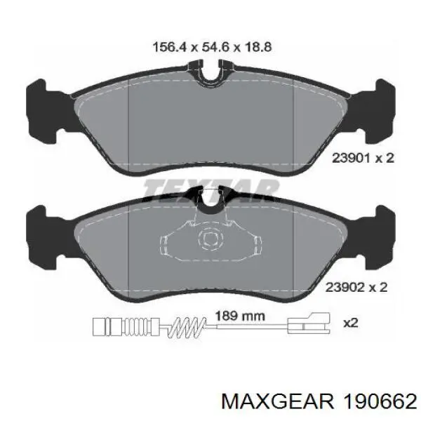 Купить 190662 Maxgear Колодки тормозные задние, дисковые