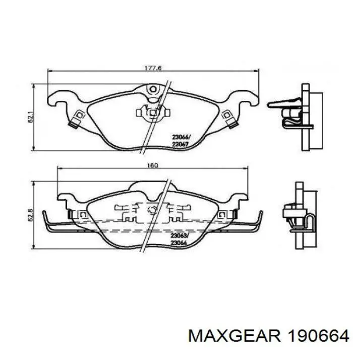 Купить 190664 Maxgear Колодки тормозные