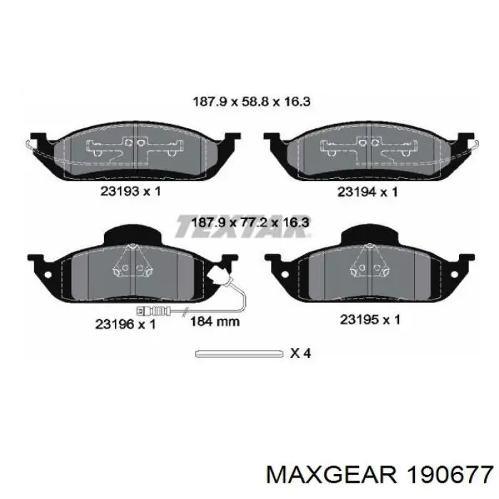 Купить 190677 Maxgear Колодки тормозные