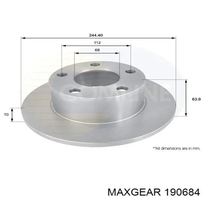 Задний дисковый тормоз Maxgear 190684