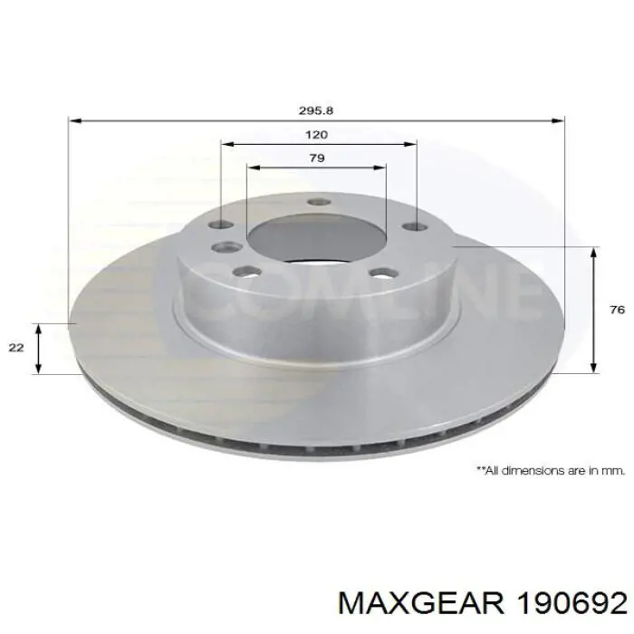 Передние тормозные диски 190692 Maxgear