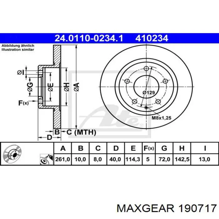 Купить 190717 Maxgear Диск тормозной задний
