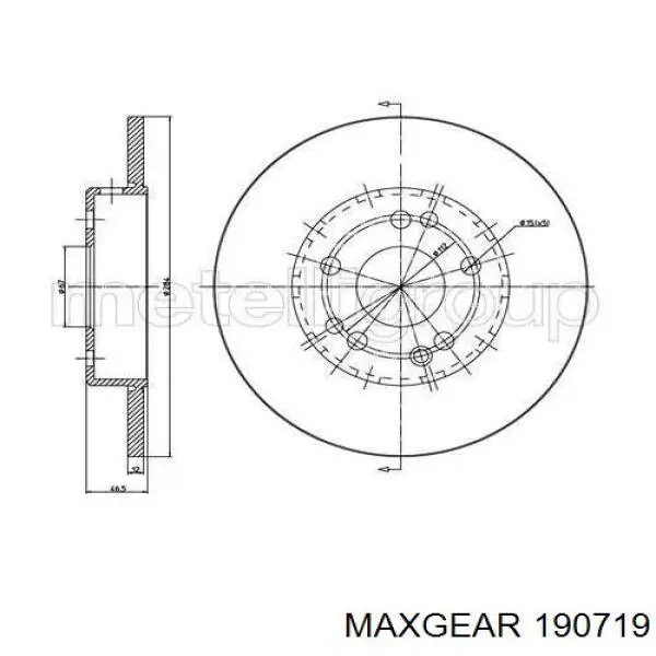 Передние тормозные диски 190719 Maxgear