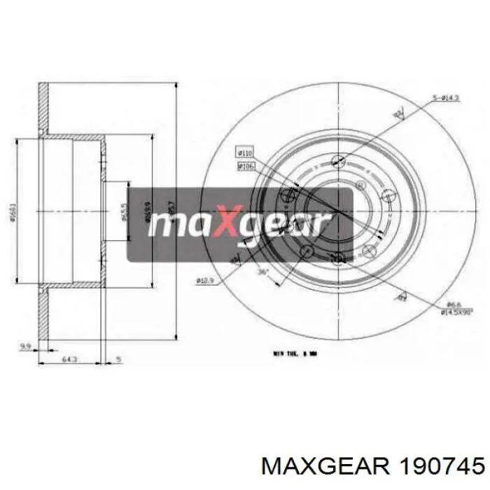 Тормозные диски 190745 Maxgear