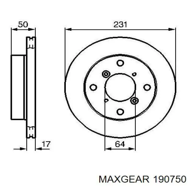 Купить 190750 Maxgear Ротор тормозной