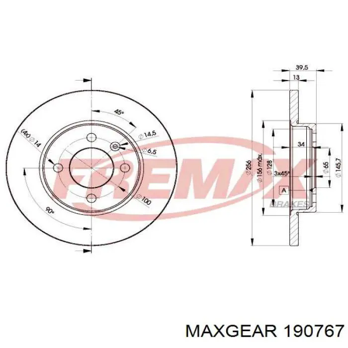 Купить 190767 Maxgear Ротор тормозной