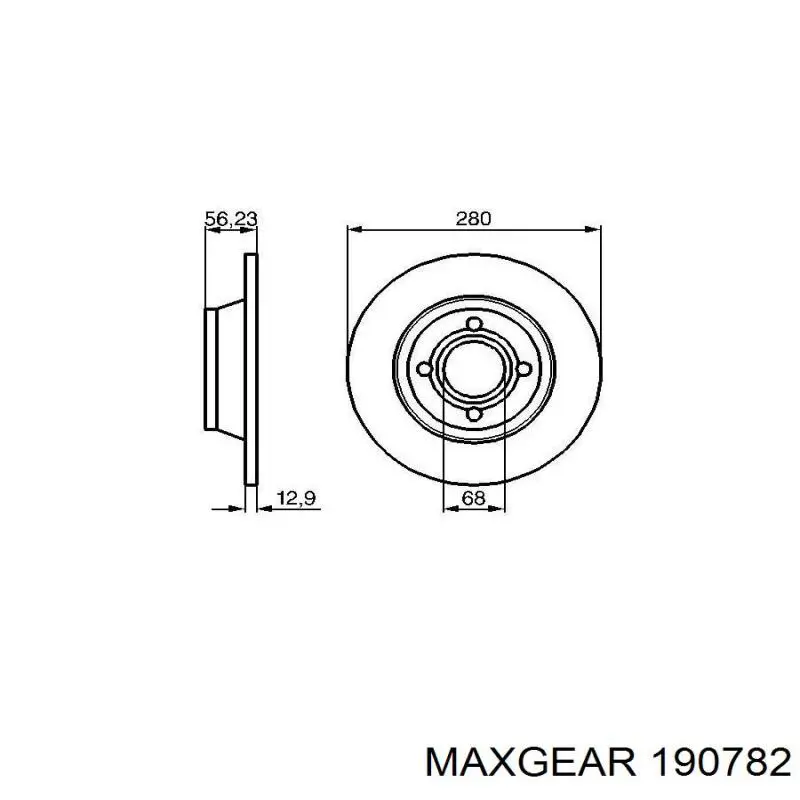 190782 Maxgear Диск тормозной передний