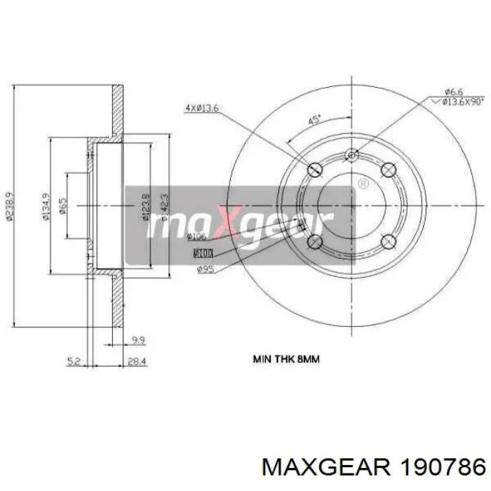 19-0786 Maxgear диск тормозной передний