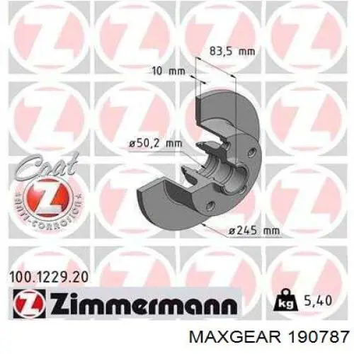 Тормозные диски 190787 Maxgear