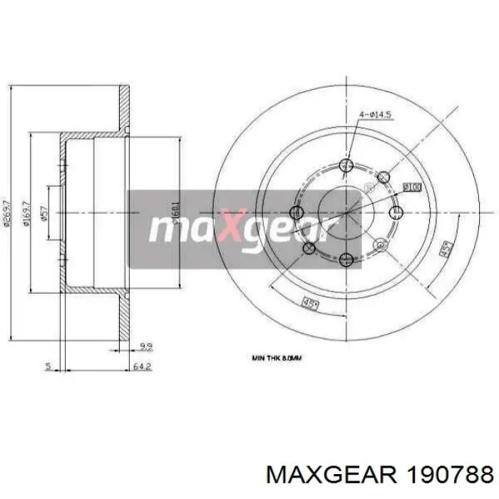 Тормозные диски 190788 Maxgear