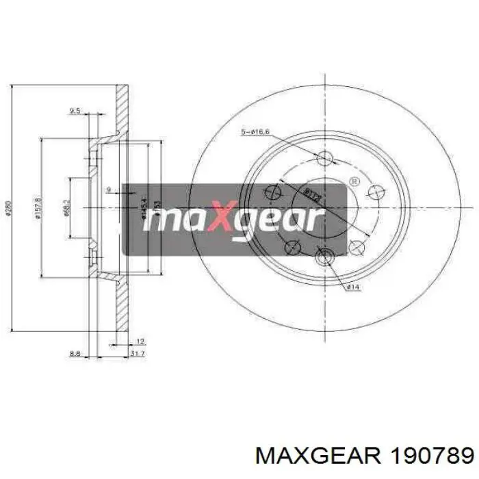 Купить 190789 Maxgear Диск тормозной задний