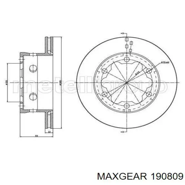 Задний дисковый тормоз Maxgear 190809