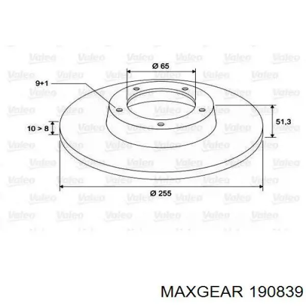 Купить 190839 Maxgear Диск тормозной задний