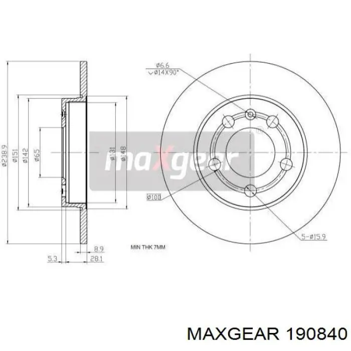 Тормозные диски 190840 Maxgear