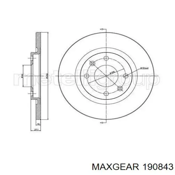 Передние тормозные диски 190843 Maxgear