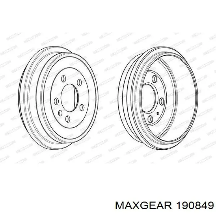Барабан тормозной задний Maxgear 190849 цена, от 23.64 USD