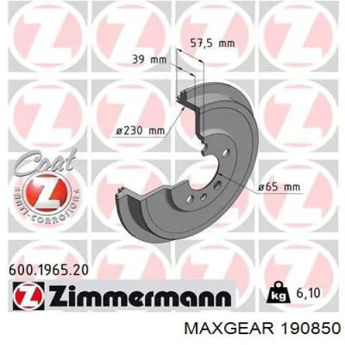 Тормозной барабан 190850 Maxgear