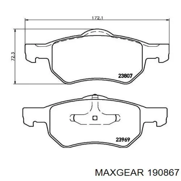Колодки Maxgear 190867 цена, от 23.43 USD