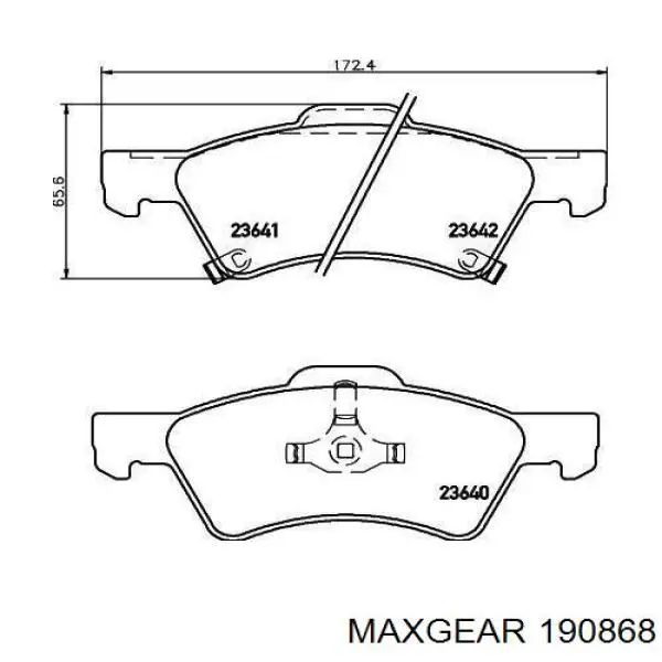 Передние тормозные колодки 190868 Maxgear