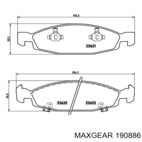 Колодки Maxgear 190886 цена, от 31.67 USD