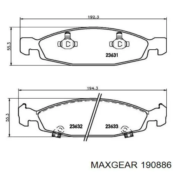 Купить 190886 Maxgear Колодки тормозные