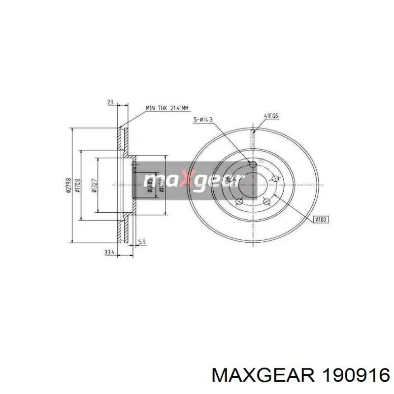Тормоз дисковый передний Maxgear 190916 цена, от 44.32 USD