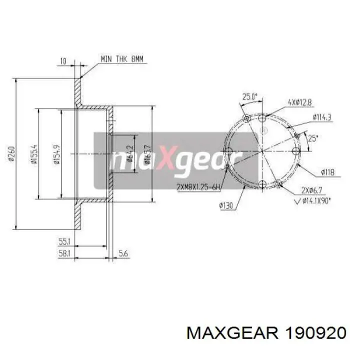 Тормозные диски 190920 Maxgear