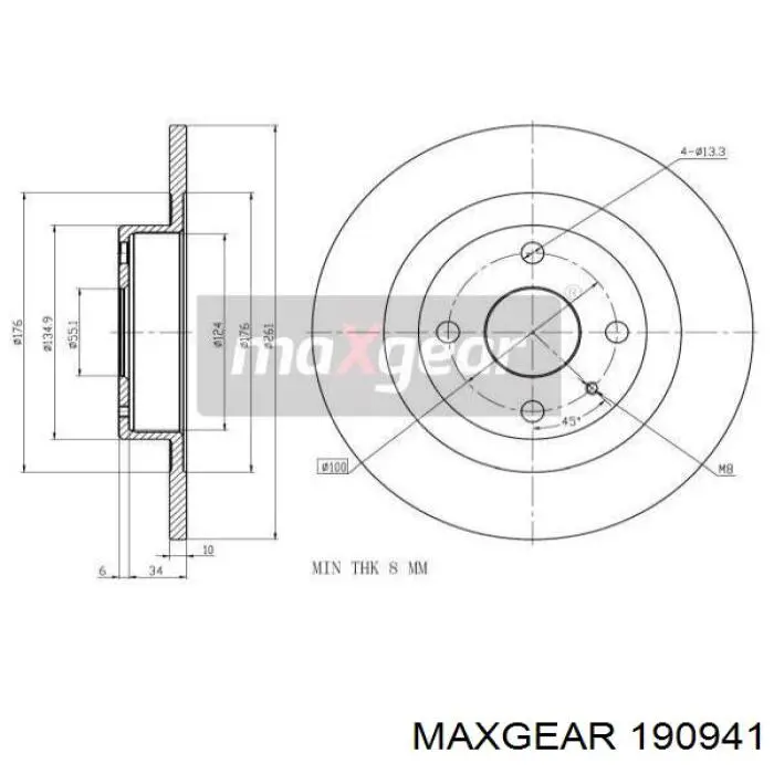 Тормозные диски 190941 Maxgear