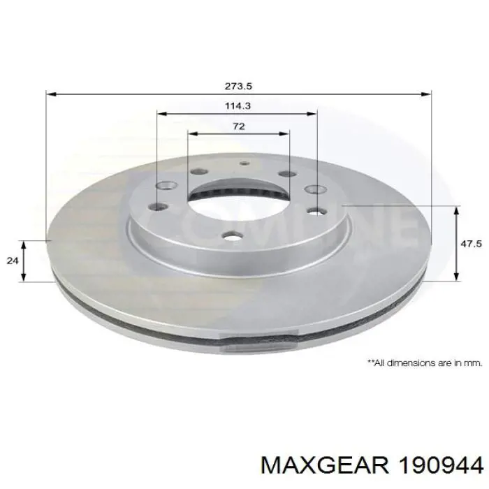 Купить 190944 Maxgear Ротор тормозной