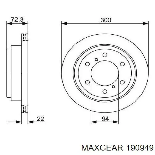 Задний дисковый тормоз Maxgear 190949
