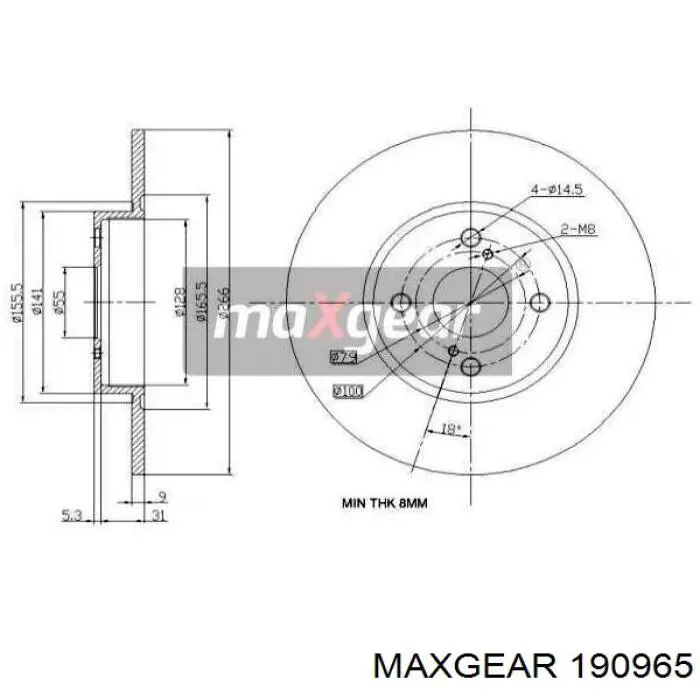 Тормозные диски 190965 Maxgear