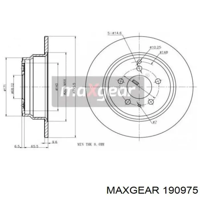 Тормозные диски 190975 Maxgear