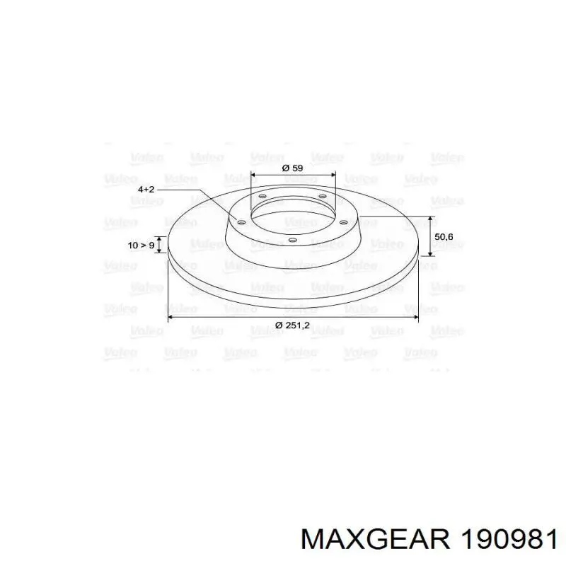 Купить 190981 Maxgear Диск тормозной задний