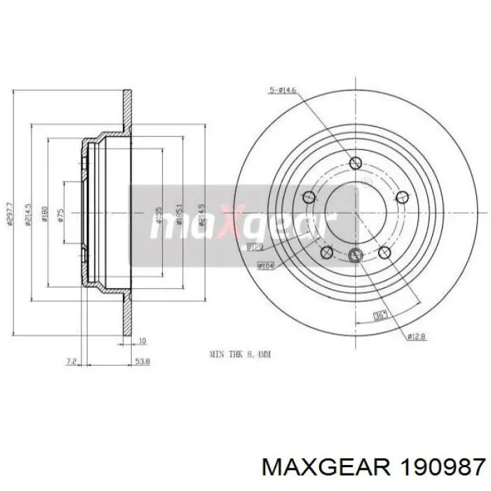 Тормозные диски 190987 Maxgear