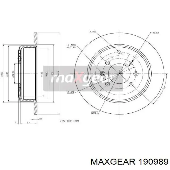 Тормозные диски 190989 Maxgear